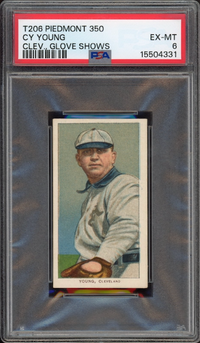1909-11 T206 Piedmont 350 Cy Young Clev. Glove Shows PSA EX-MT 6