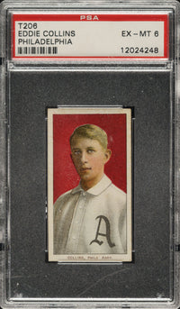 1909-11 T206 Piedmont 350 Eddie Collins Philadelphia PSA EX-MT 6