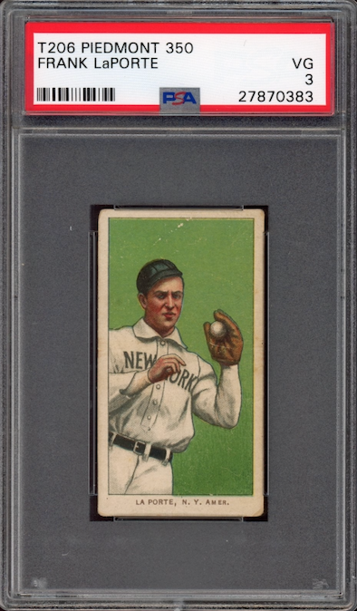 1909-11 T206 Piedmont 350 Frank LaPorte PSA VG 3