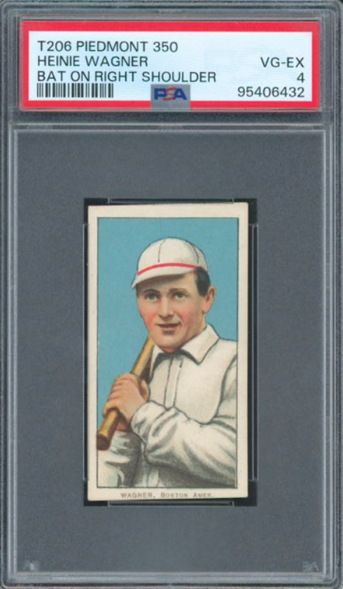 1909-11 T206 Piedmont 350 Heinie Wagner Bat On Right Shoulder PSA 4