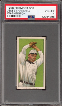 1909-11 T206 Piedmont 350 Jesse Tannehill - Washington PSA VG-EX 4