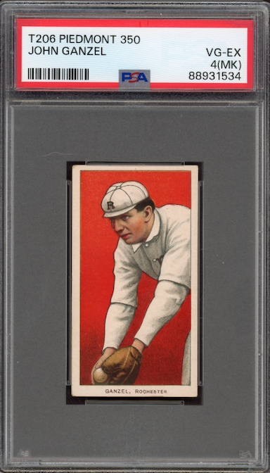 1909-11 T206 Piedmont 350 John Ganzel PSA VG-EX 4 (MK)