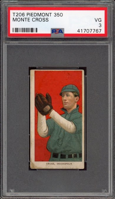 1909-11 T206 Piedmont 350 Monte Cross PSA VG 3