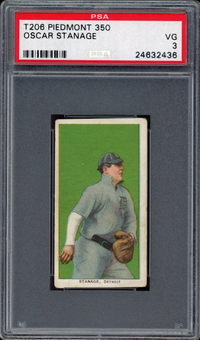 1909-11 T206 Piedmont 350 Oscar Stanage PSA VG 3