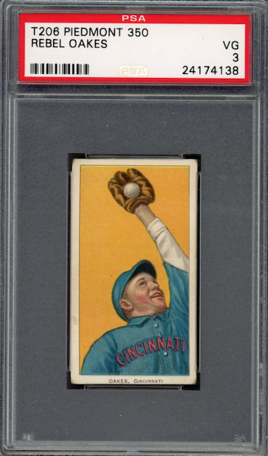 1909-11 T206 Piedmont 350 Rebel Oakes PSA VG 3