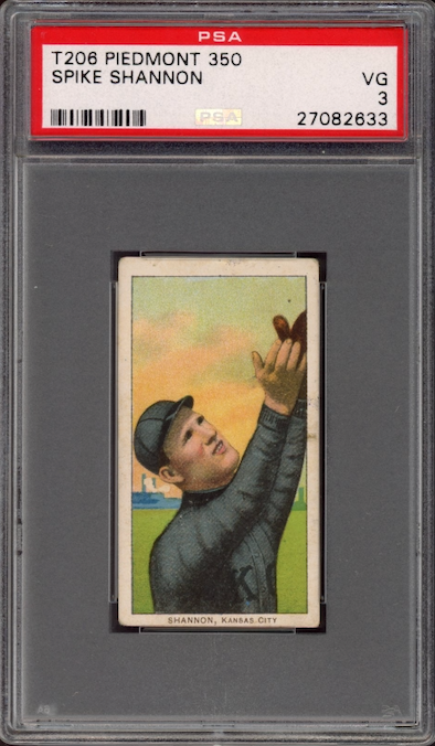 1909-11 T206 Piedmont 350 Spike Shannon PSA VG 3
