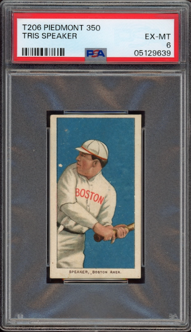1909-11 T206 Piedmont 350 Tris Speaker PSA EX-MT 6