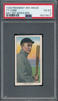 1909-11 T206 Piedmont Ty Cobb Bat Off Shoulder PSA VG-EX 4
