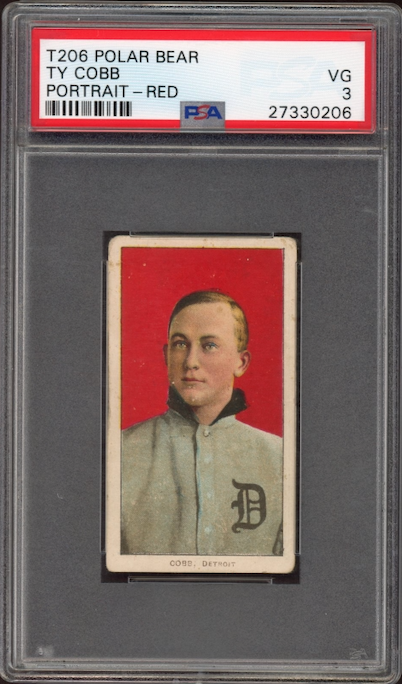 1909-11 T206 Polar Bear Ty Cobb Portrait - Red PSA VG 3