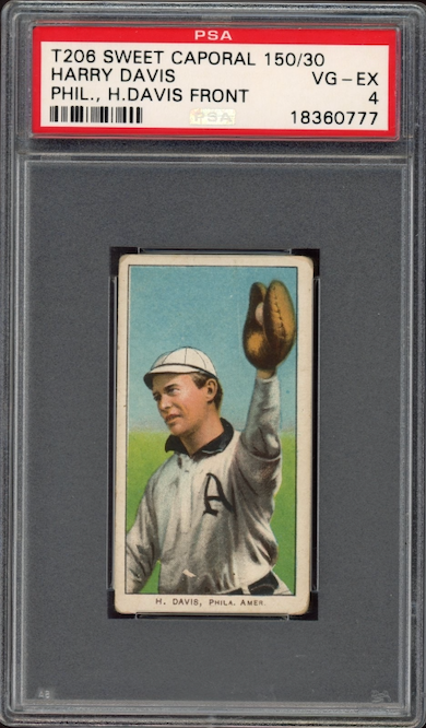 1909-11 T206 Sweet Caporal 150/30 Harry Davis - Phil., H. Davis Front PSA VG-EX 4