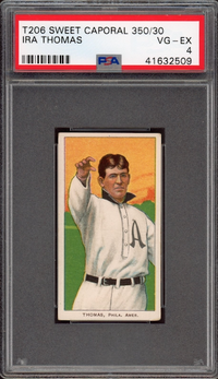 1909-11 T206 Sweet Caporal 350/30 Ira Thomas PSA VG-EX 4