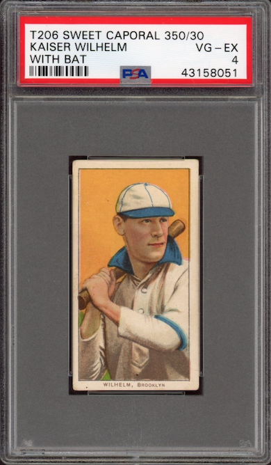 1909-11 T206 Sweet Caporal 350/30 Kaiser Wilhelm - With Bat PSA VG-EX 4