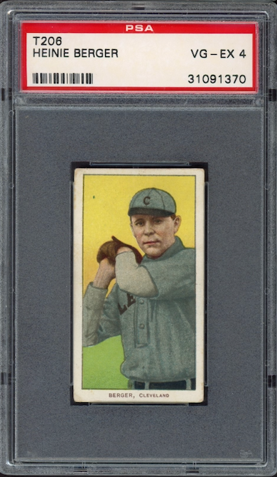 1909-11 T206 Sweet Caporal Heinie Berger PSA VG-EX 4