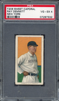 1909-11 T206 Sweet Caporal Ray Demmitt - New York PSA VG-EX 4