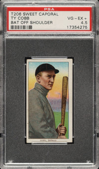 1909-11 T206 Sweet Caporal Ty Cobb Bat Off Shoulder PSA VG-EX+ 4.5