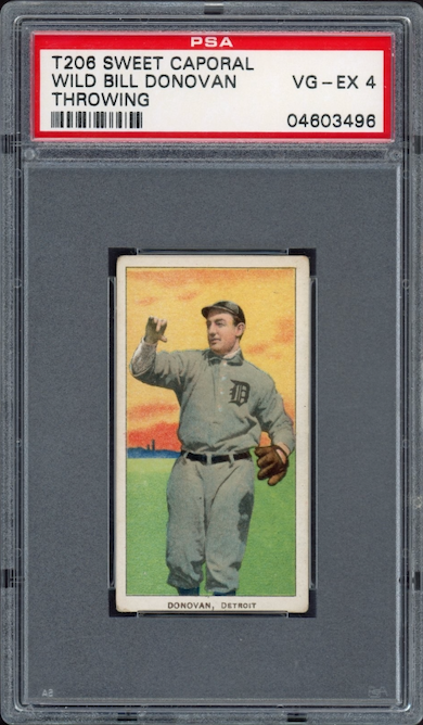1909-11 T206 Sweet Caporal Wild Bill Donovan - Throwing PSA VG-EX 4