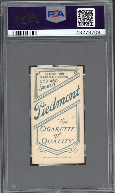 1909-11 T206 Piedmont 350 - 460/25 Rube Oldring - Batting PSA VG-EX 4