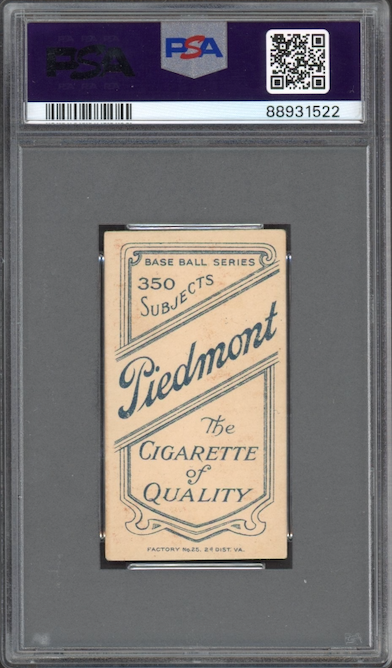 1909-11 T206 Piedmont 350 Bill Carrigan PSA VG-EX 4