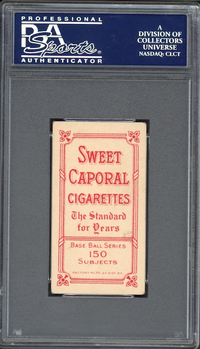 1909-11 T206 Sweet Caporal 150/30 Larry Doyle - N.Y. Nat'l, Throwing PSA VG-EX 4