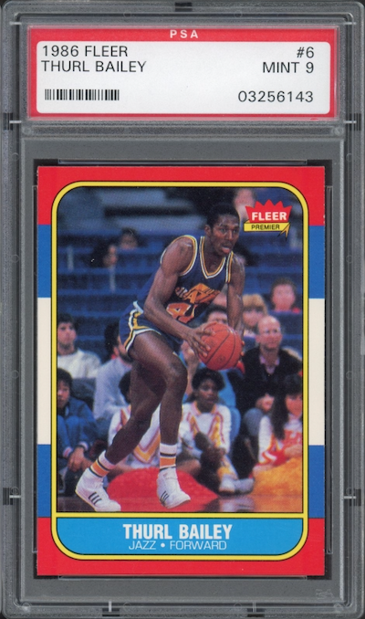 1986 Fleer #6 Thurl Bailey PSA 9