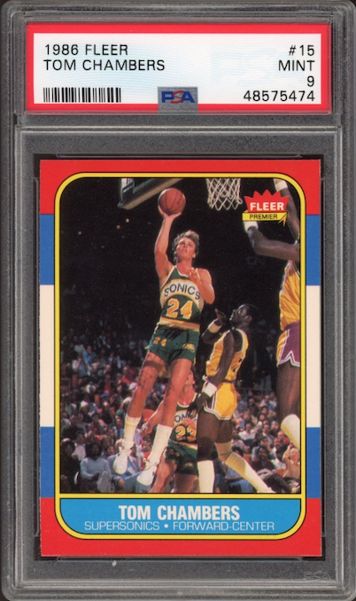 1986 Fleer #15 Tom Chambers PSA 9