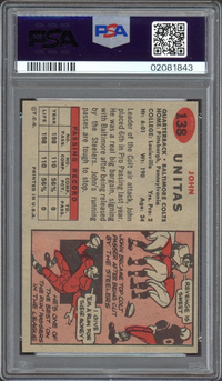 1957 Topps #138 Johnny Unitas ROOKIE PSA NM-MT 8