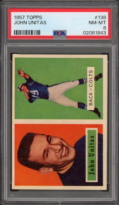 1957 Topps #138 Johnny Unitas ROOKIE PSA NM-MT 8