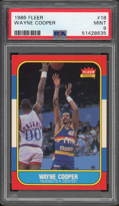 1986 Fleer #18 Wayne Cooper PSA 9