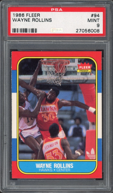 1986 Fleer #94 Wayne Rollins PSA 9