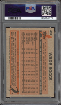 1983 Topps #498 Wade Boggs ROOKIE PSA MINT 9