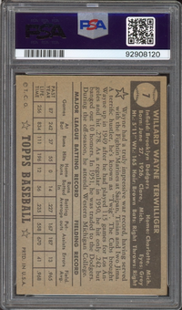 1952 Topps #7 Wayne Terwilliger Black Back PSA EX 5