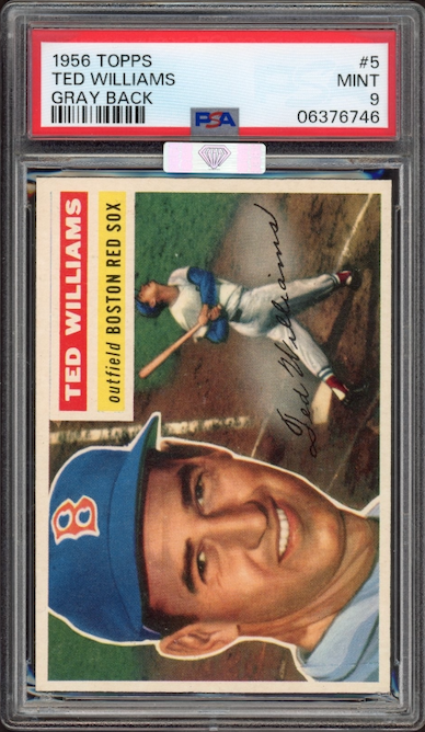 1956 Topps #5 Ted Williams Gray Back PSA MINT 9 (MBA Silver)