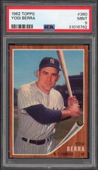 1962 Topps #360 Yogi Berra PSA MINT 9