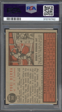 1962 Topps #360 Yogi Berra PSA MINT 9