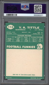 1960 Topps #113 Y.A. Tittle PSA 8