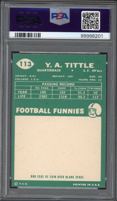 1960 Topps #113 Y.A. Tittle PSA 8