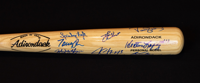 NY Yankess Old Timers and Stars Signed Bat feat Darryl Strawberry, Graig Nettles, Bucky Dent, Bob Turly, Don Baylor, Luis Tiant and more- Beckett Authenticated