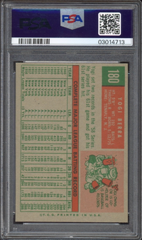1959 Topps #180 Yogi Berra PSA NM-MT 8