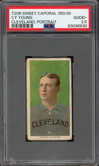 1909-11 T206 Sweet Caporal 350/30 Cy Young Cleveland, Portrait PSA GOOD+ 2.5