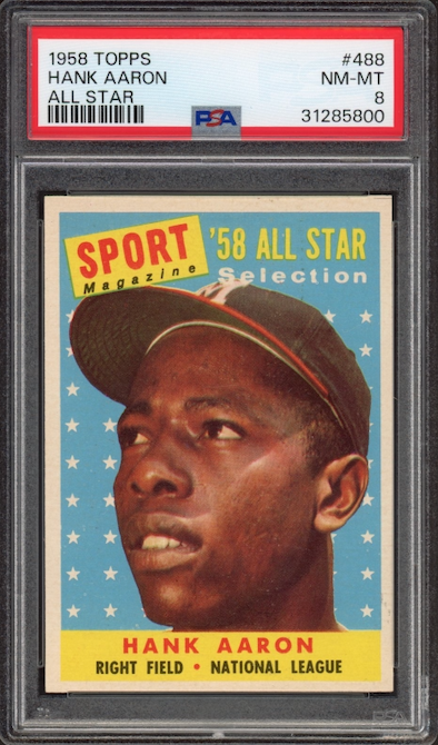 1958 Topps #488 Hank Aaron All Star PSA NM-MT 8