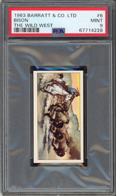 1967 Barratt & Co. LTD #6 Bison The Wild West PSA 9