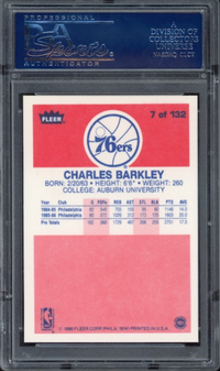 1986 Fleer #7 Charles Barkley ROOKIE PSA MINT 9