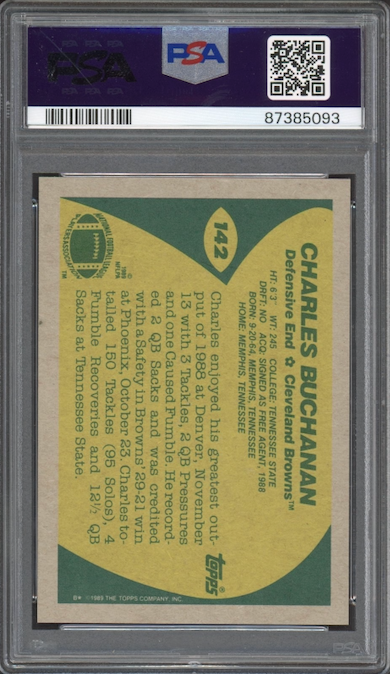1989 Topps #142 Charles Buchanan PSA 8