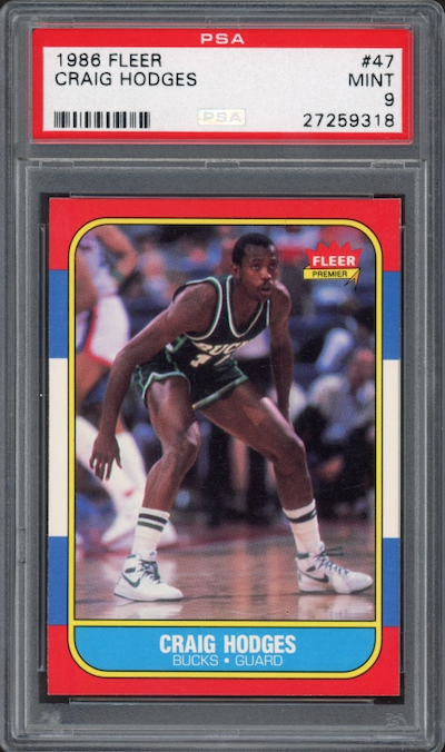 1986 Fleer #47 Craig Hodges PSA 9