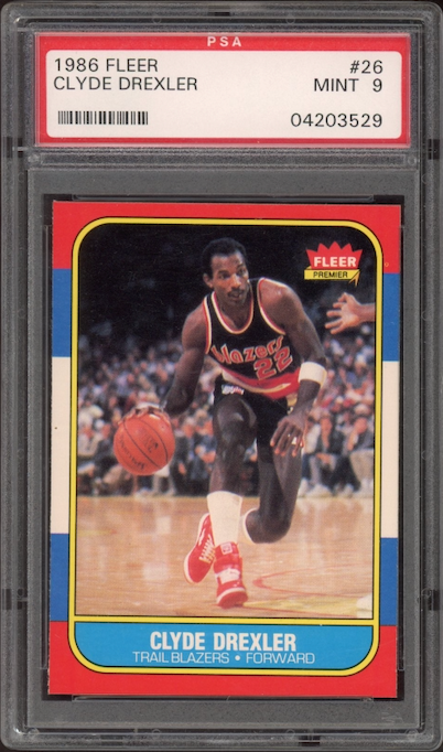 1986 Fleer #26 Clyde Drexler PSA 9