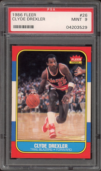 1986 Fleer #26 Clyde Drexler PSA 9