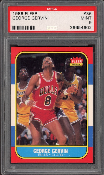 1986 Fleer #36 George Gervin PSA 9