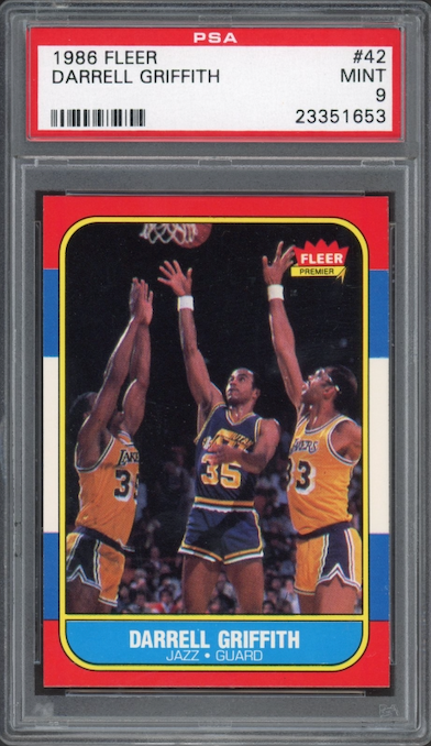 1986 Fleer #42 Darrell Griffith PSA 9