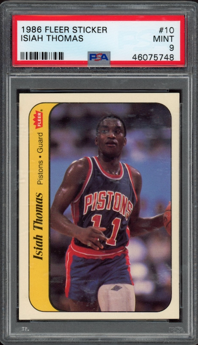 1986 Fleer Sticker #10 Isiah Thomas PSA 9