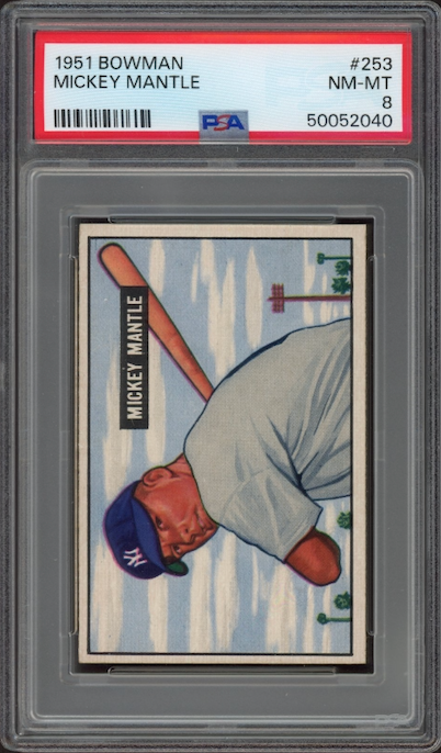 1951 Bowman #253 Mickey Mantle ROOKIE PSA NM-MT 8